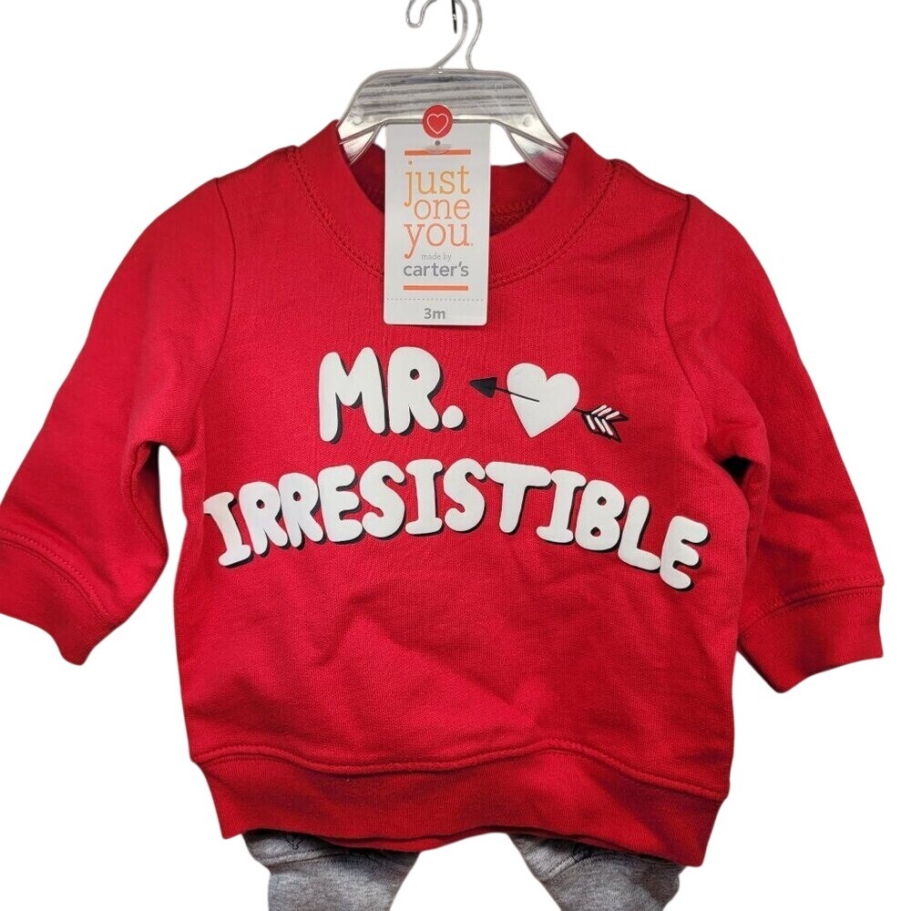 2 Pc Outfit Mr Irresistible Just One You Carters Sweatshirt Sweatpants 3 Months